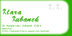 klara kubanek business card