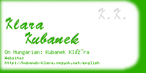 klara kubanek business card